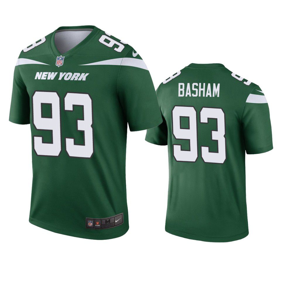 Men New York Jets #93 Tarell Basham Nike Green Color Rush Legend NFL Jersey